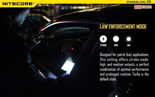Nitecore R25 800 Lumen Rechargeable Flashlight w/ charging dock CREE XP-L HI V3 LED