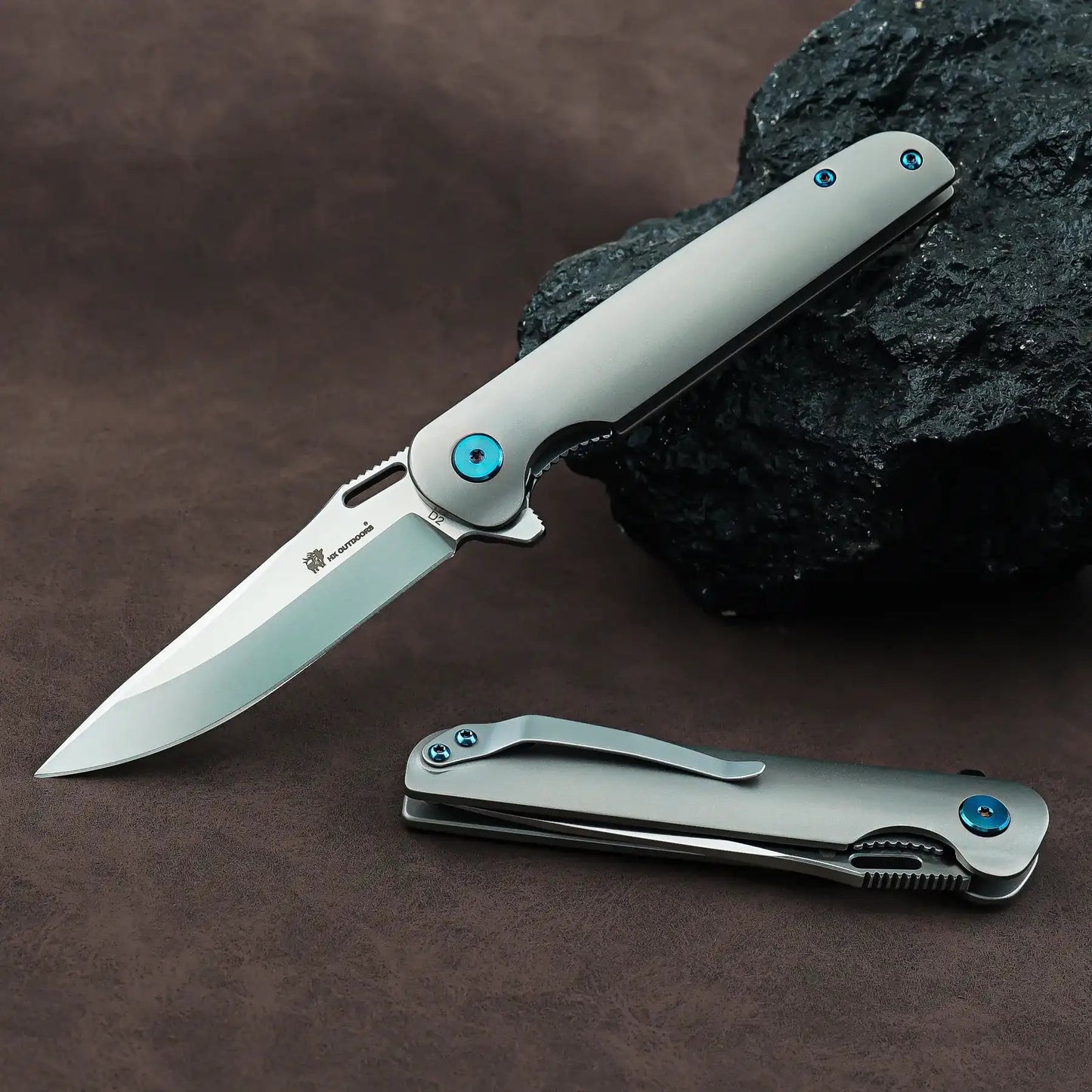 HX OUTDOORS VULCAN ZD-117S – 3.1" D2 Titanium Liner Lock Pocket Knife