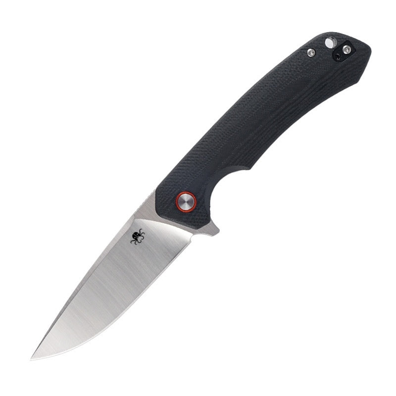 Klaken J146 Ridge J146-BlackG10-Satin profile showing satin D2 blade and black G10 handle