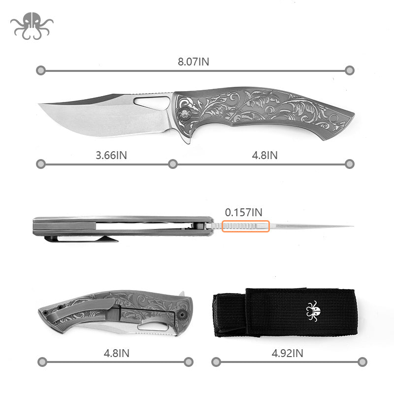 Klaken B11 Hodr J298-GreyTi titanium frame lock detail