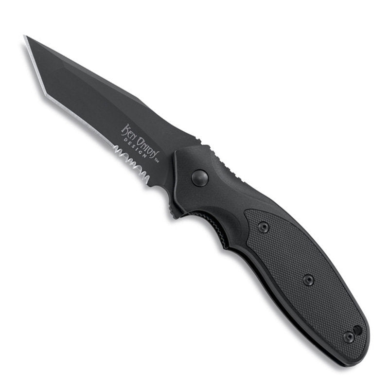CRKT Shenanigan Tanto K490KKS Aluminum Handle Folding Knife - Combo Edge