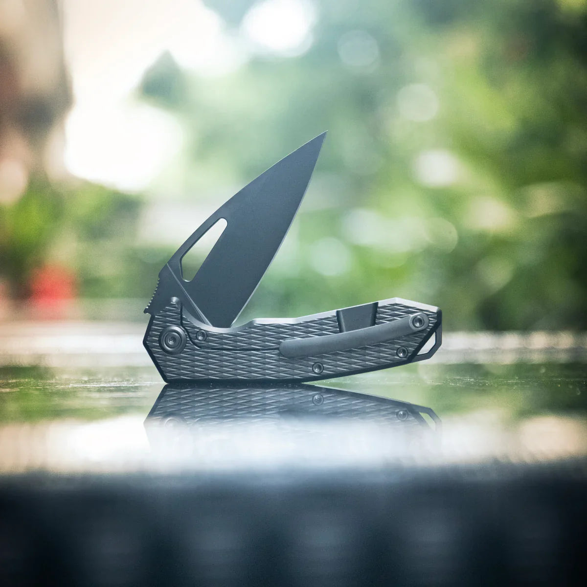 KB Coeus Outdoor Folding Knife 3.11" M390 Spear Point Blade Gray Titanium Handle KB286C