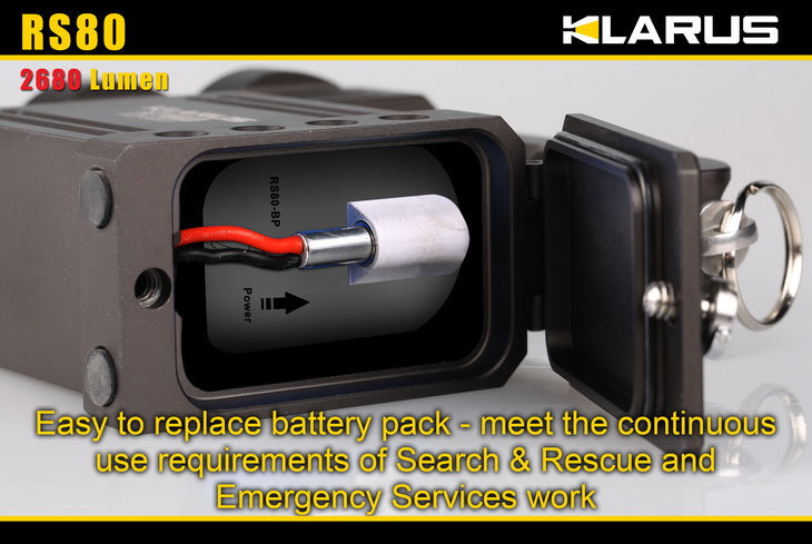 Klarus RS80 2680 Lumen Triple CREE XM-L U2 LED Rechargeable Flashlight