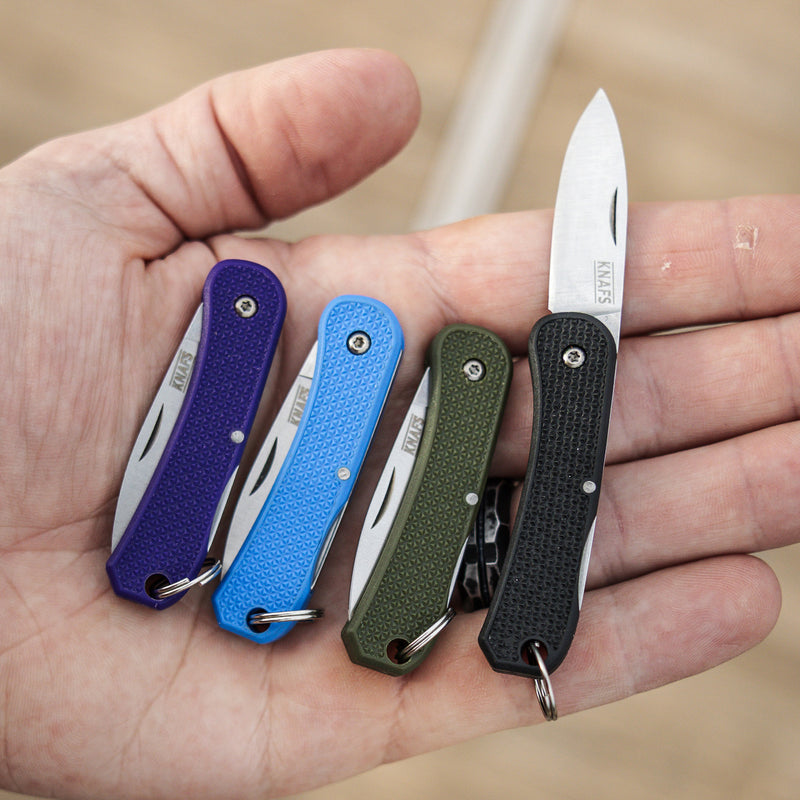 Knafs Lander 6 KNAFS-00425 – 1.55" 4034SS Drop Point Mini Keychain Knife with Black FRN