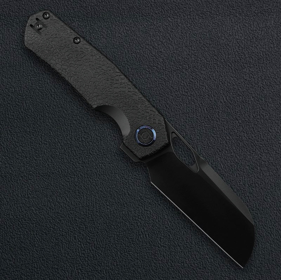 Kunwu S-TAO II (Left-Handed) S703L-R2-LT, 3.43″ Satin DLC Vanax Blade, Titanium Handle, Frame Lock, view 2