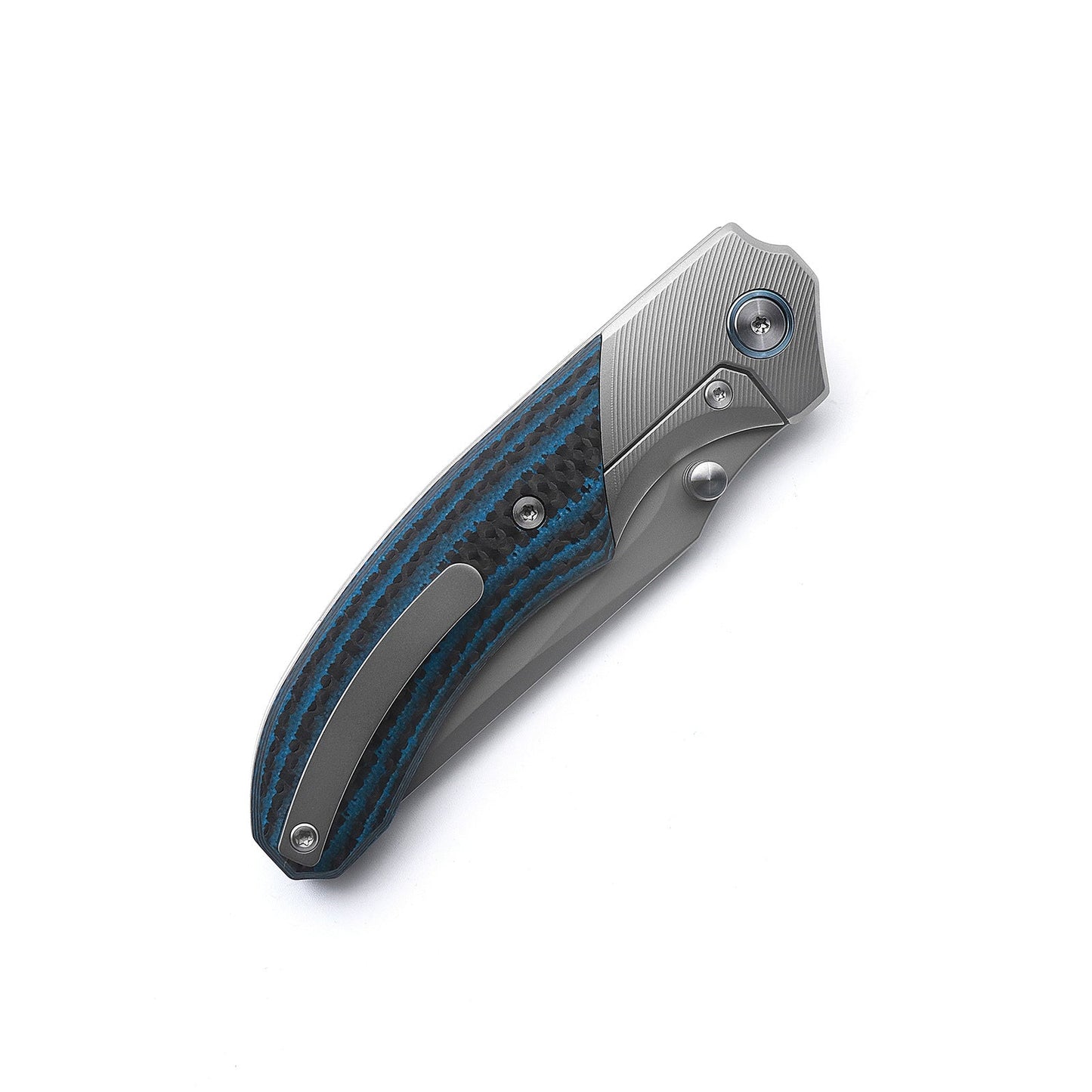 Miguron Centurion II Folding Knife Blue Carbon Fiber 3.5" Sandblasted M390 Blade MGR-609BUII