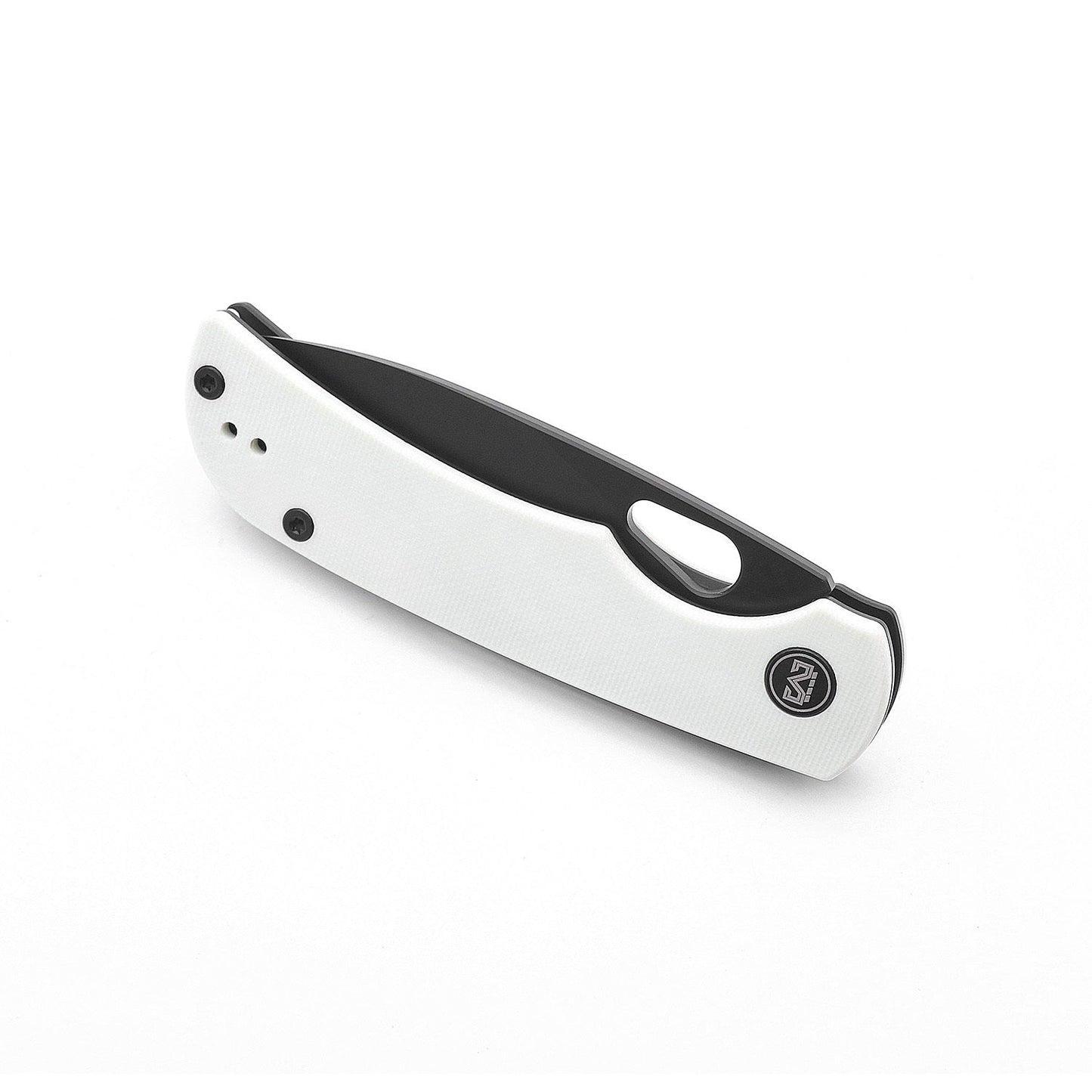 Miguron Moyarl Folding Knife 3.25" Black PVD 14C28N Blade White G10 Handle MGR-806WH