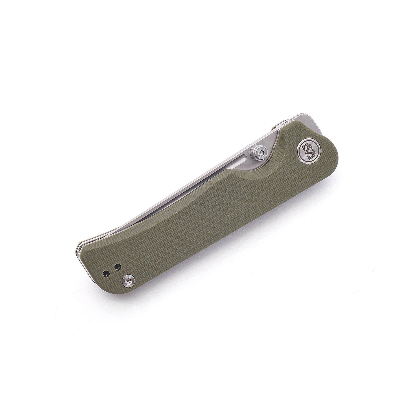Miguron Pagos Front Flipper Knife 3.25" Black PVD 14C28N Blade Green G10 Handle MGR-807SGN