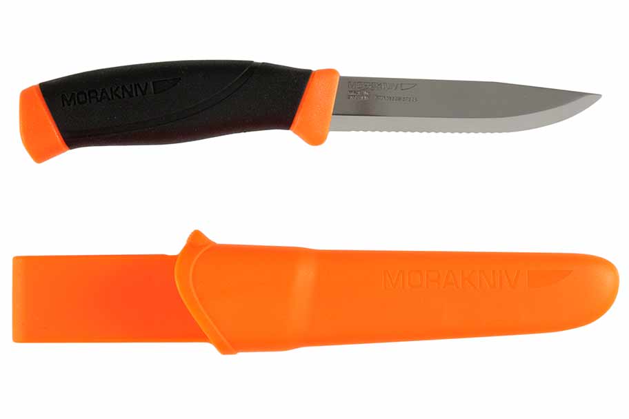 Morakniv Companion F Serrated Stainless Steel Fixed Blade Knife with Sheath