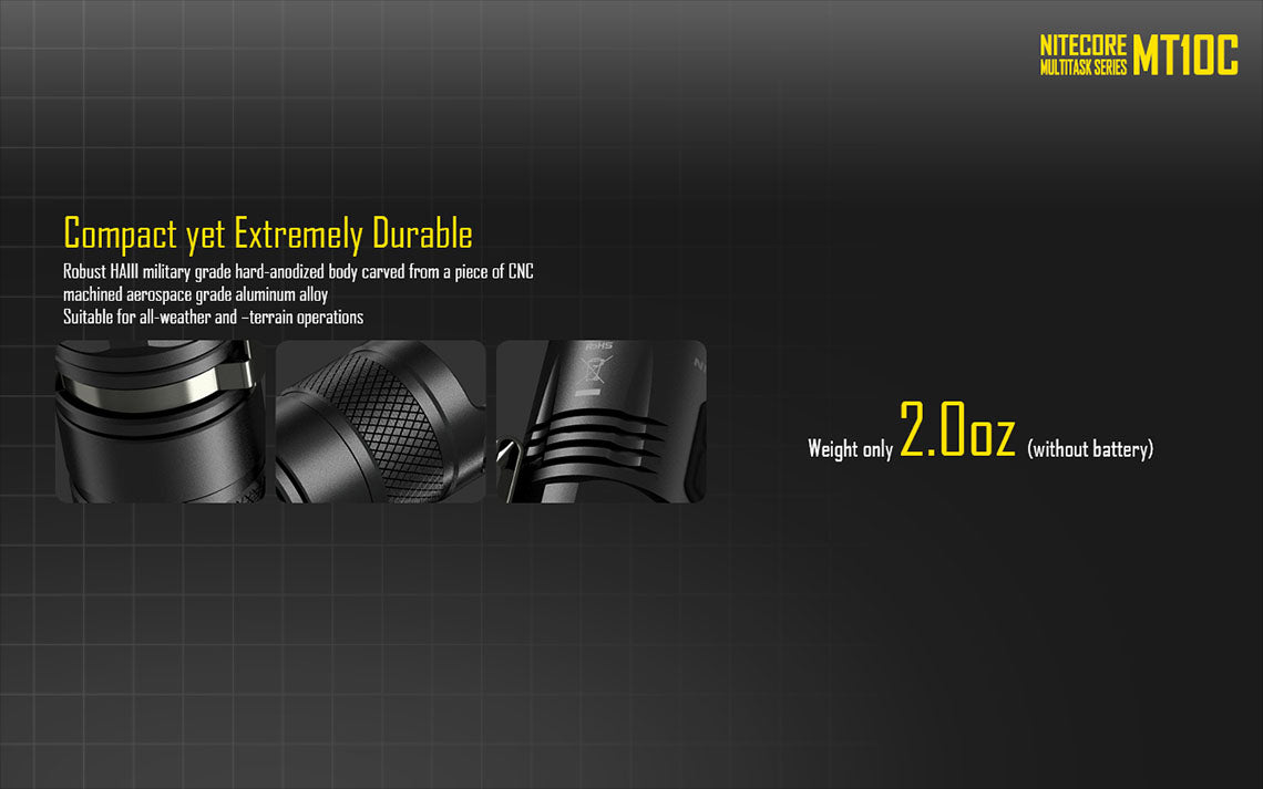 Nitecore MT10C 1x CR123 920 Lumens CREE XM-L2 U2 LED