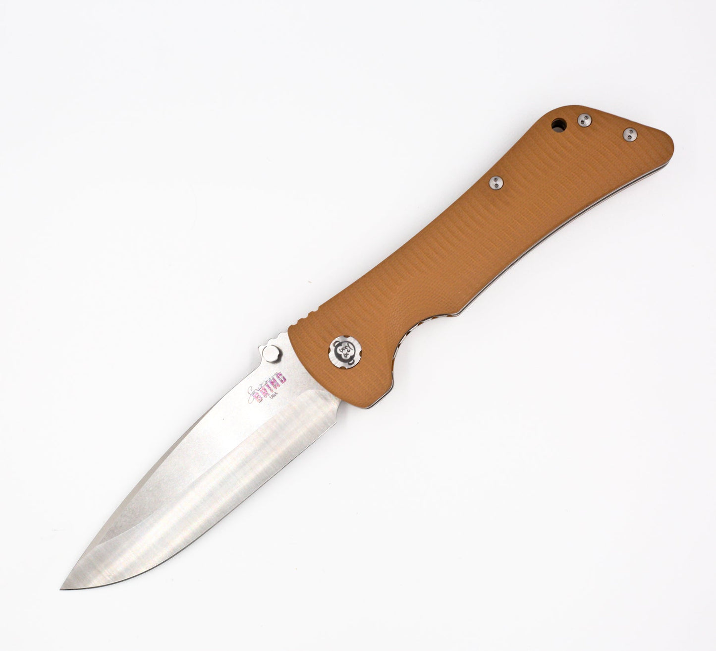 Southern Grind Bad Monkey Drop Point Satin - Desert Tan G10 Handles