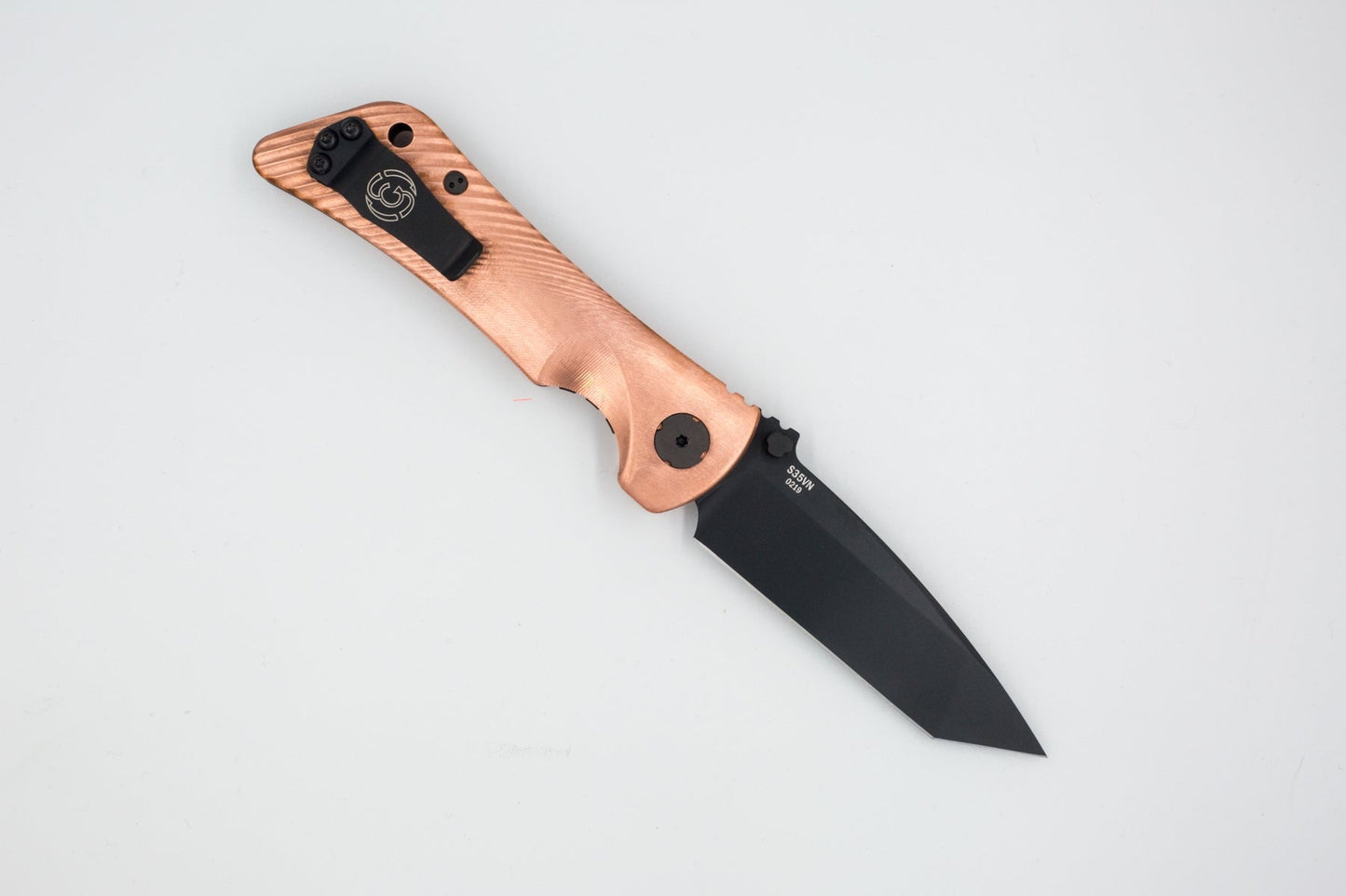 Southern Grind Copper Spider Monkey Tanto PVD Coated S35VN Folding Knife (3.25" Blade)