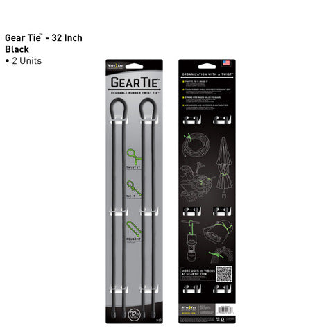 Nite Ize Gear Tie 32 inch - Black 2pk