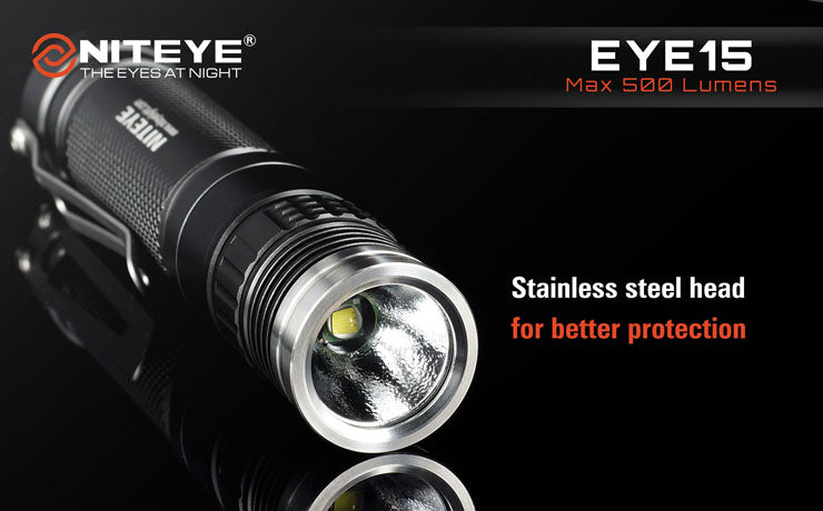 Niteye EYE15 2 x CR123A / 1 x 18650 CREE XM-L U2 LED 500 Lumen Flashlight