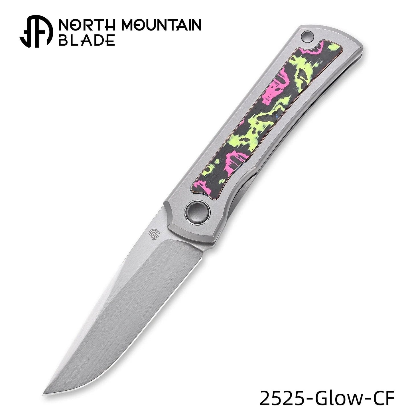 North Mountain Blade 2525-Glow-CF sun mini 2 5 m390 glow carbon fiber folding knife