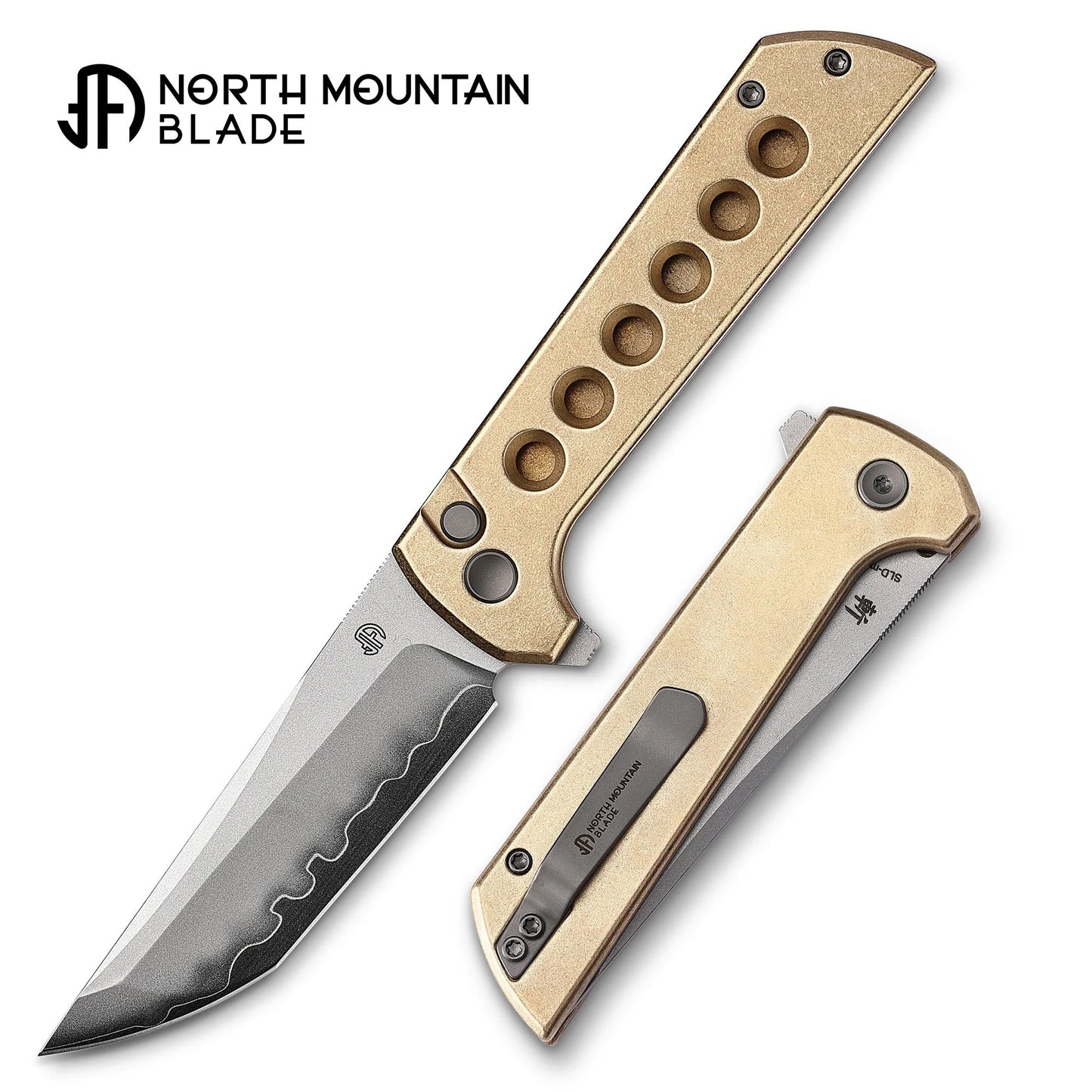 North Mountain Blade Chop 2 – 3.5" SLD-Magic San Mai Tanto | Aluminum Bronze CNC Exclusive (2403B)