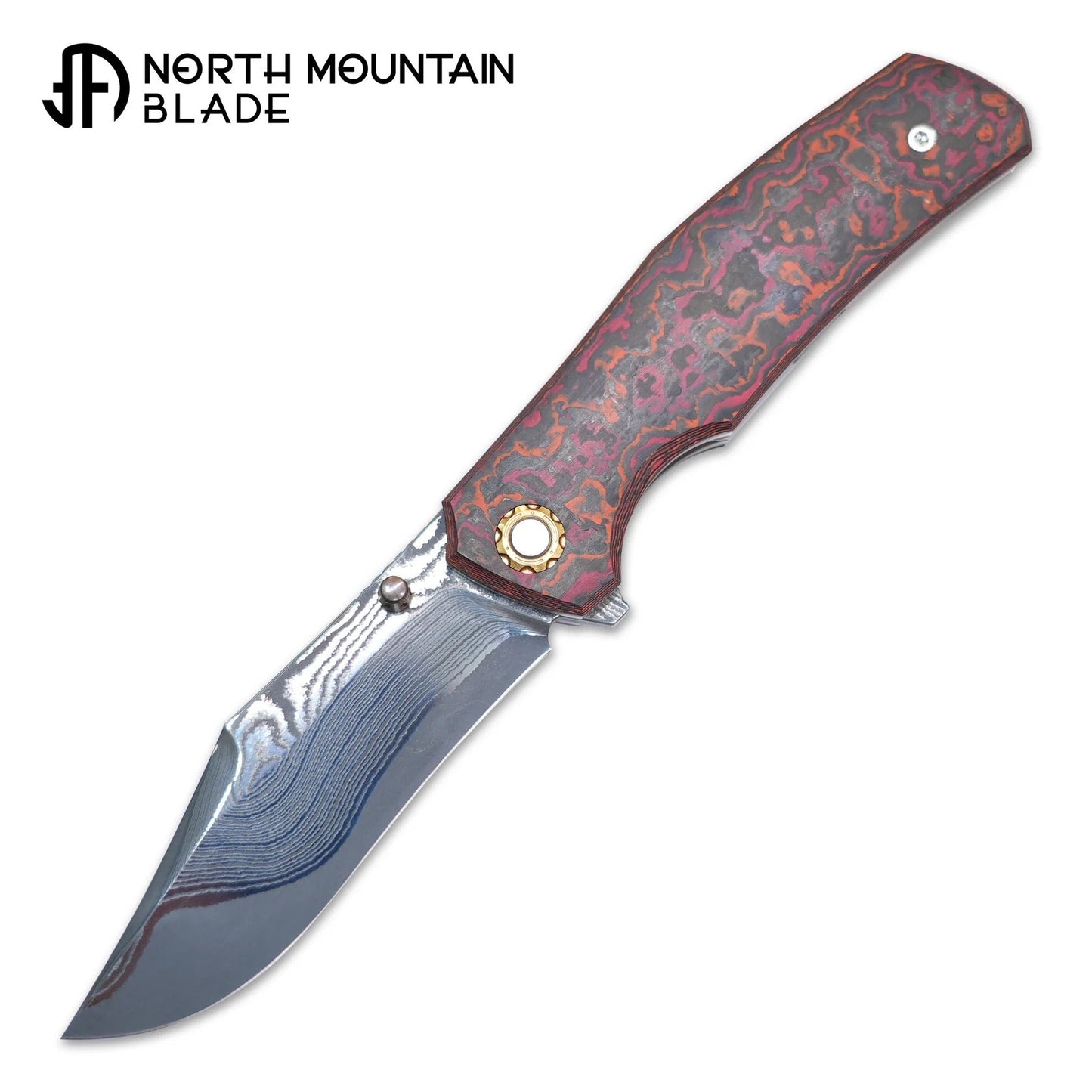 North Mountain Blade Jellyfish4-Super-Smooth-DM-1 jellyfish damascus blade carbon fiber handle