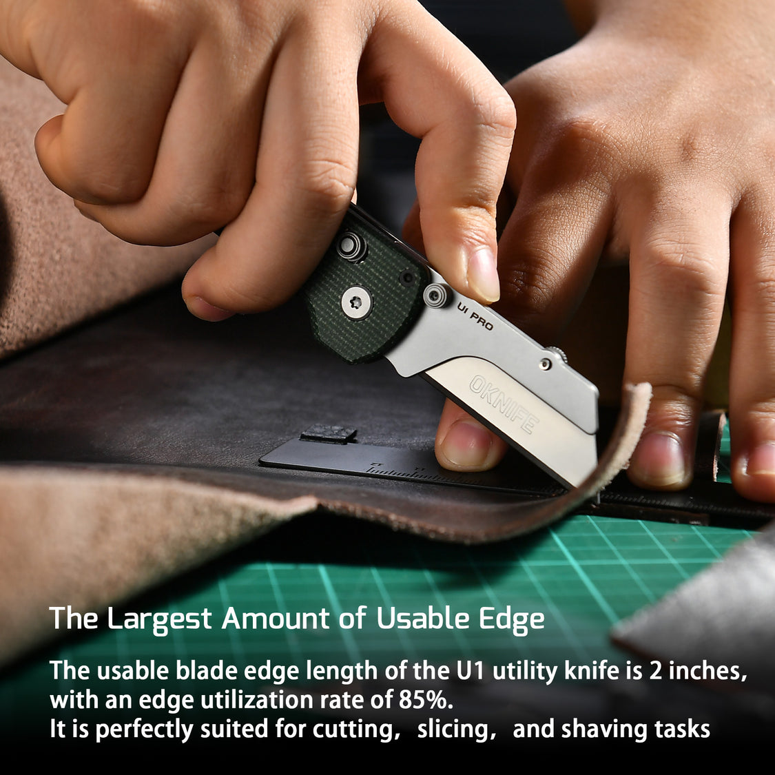 Oknife U1Pro-Green – Folding Utility Knife Multitool with Green Micarta Handle & Folding Screwdriver