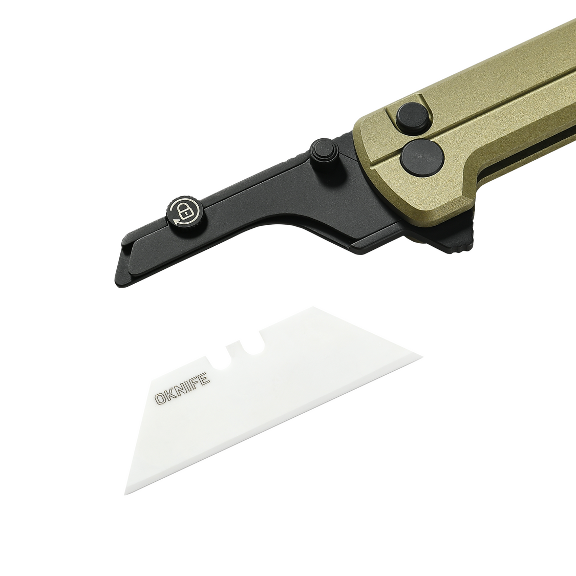 Oknife U1Ultra-Olive – 2.36" Zirconium Oxide Ceramic Folding Utility Knife with OAL Aluminum Handle