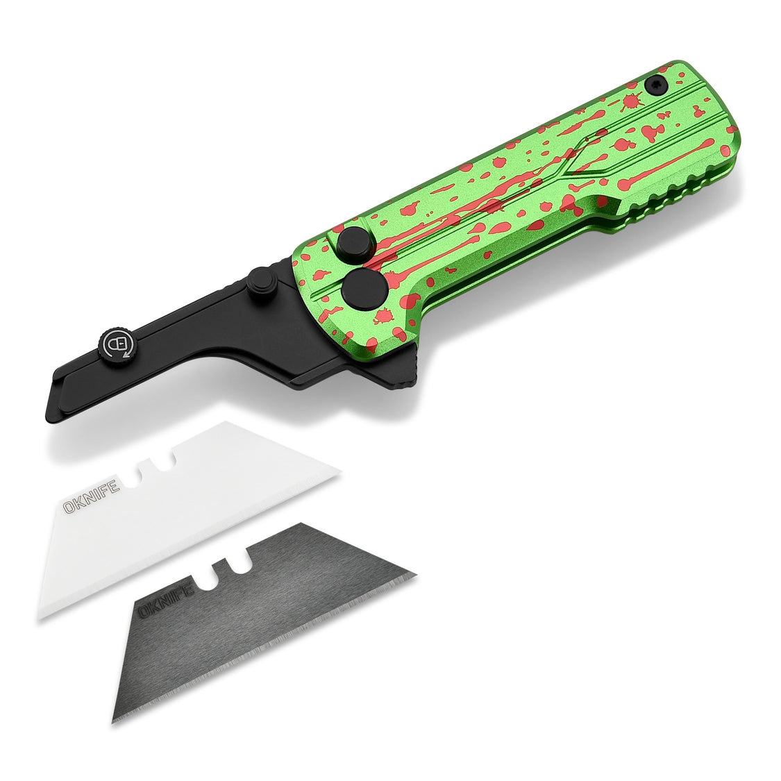 Oknife U1Ultra-ZombieGreen – 2.36" Zirconium Oxide Ceramic Folding Utility Knife with 6061 Aluminum Handle
