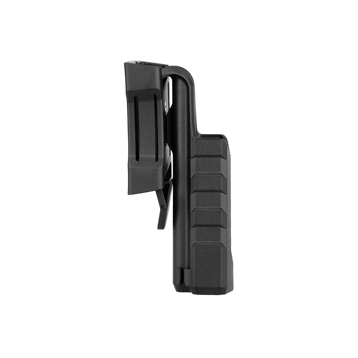 Olight ArkPro Series Holster mounted showing side cable slot and textured grip