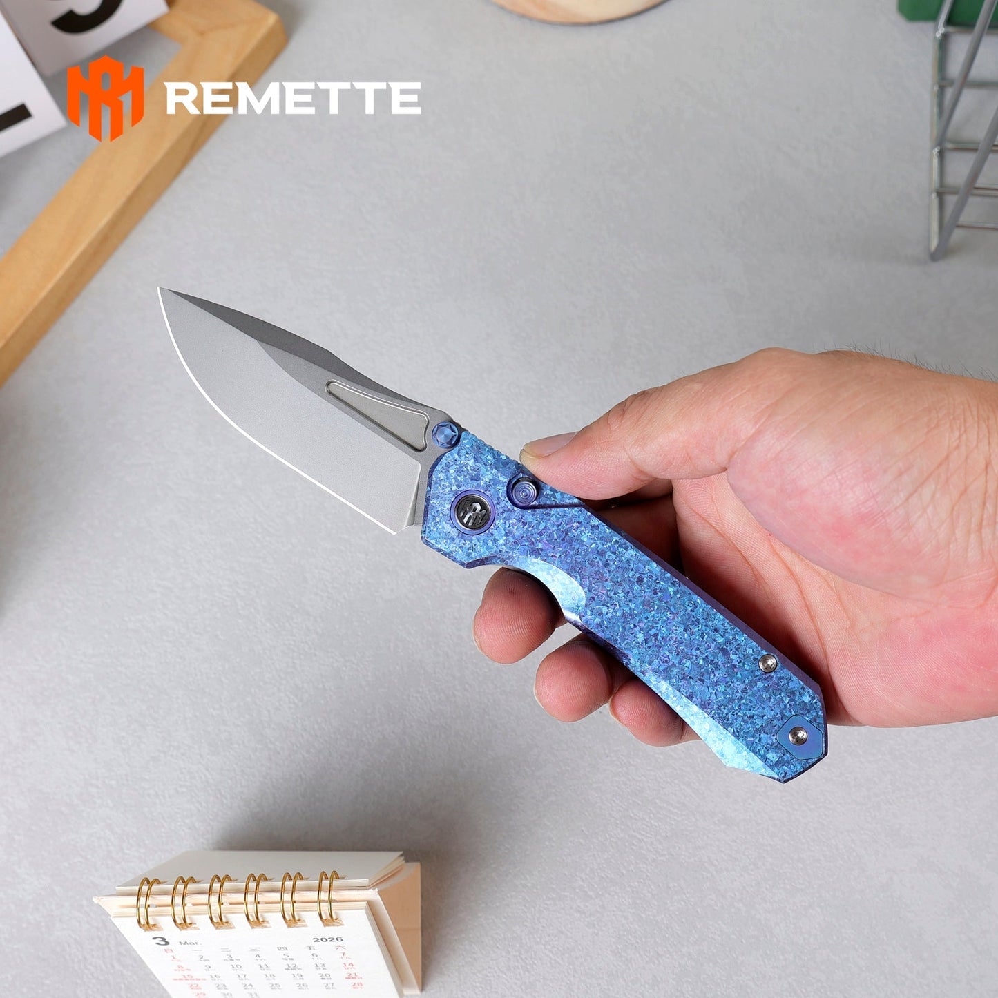 Remette RT-Rhino RNTB3 titanium pocket clip detail