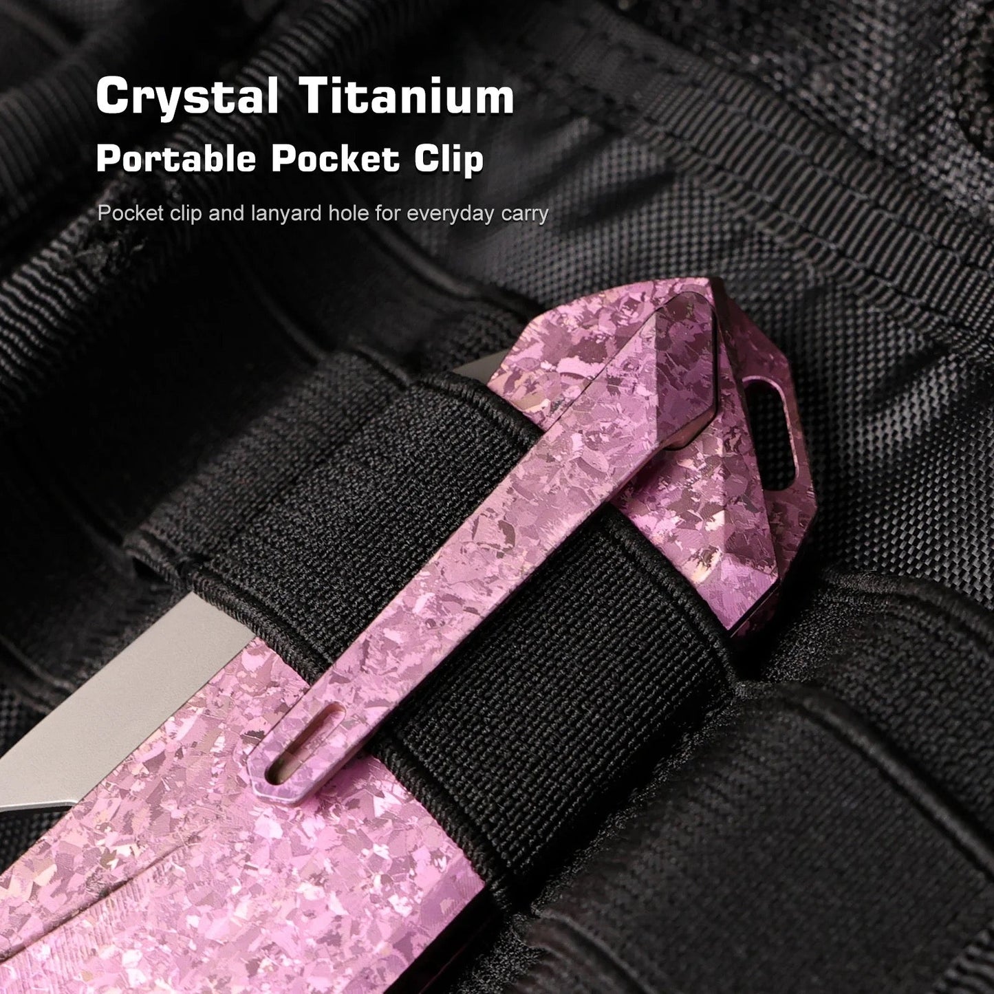 Remette Woodpecker RTWP-IP 2.95" M390 Reverse Tanto Folding Knife Crystallized Titanium Handle Liner Lock