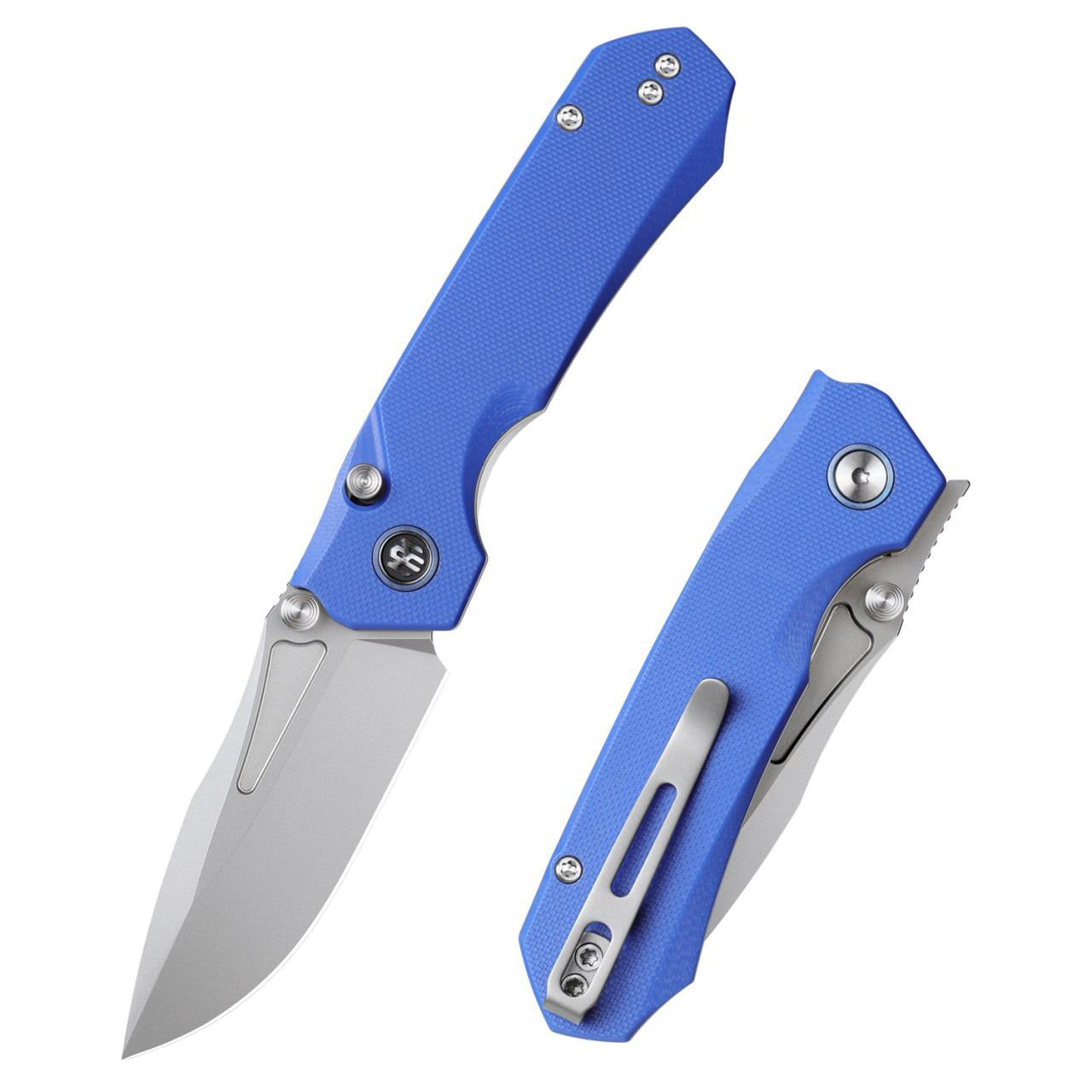 Remette Rhino RNGD4 – 3.07″ D2 drop point, blue G10 folding knife
