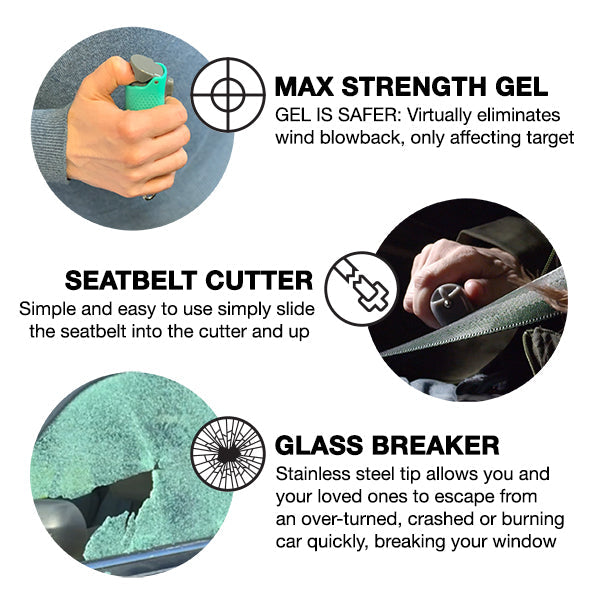 SABRE Safe Escape 3-in-1 Automotive Tool - Teal