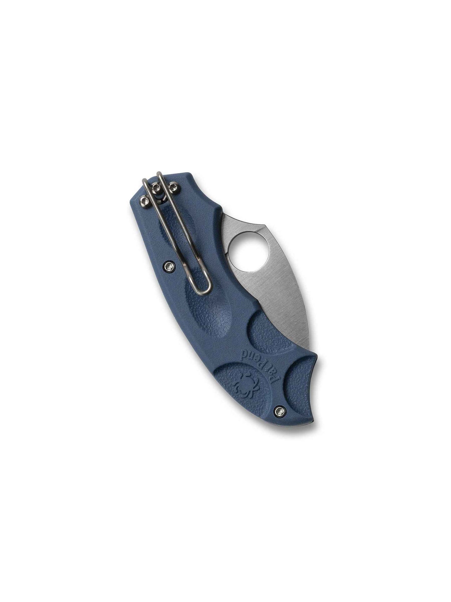 Spyderco Meerkat Sprint Run C64PCBL closed view – cobalt blue FRN handle, ambidextrous wire clip and Phantom Lock