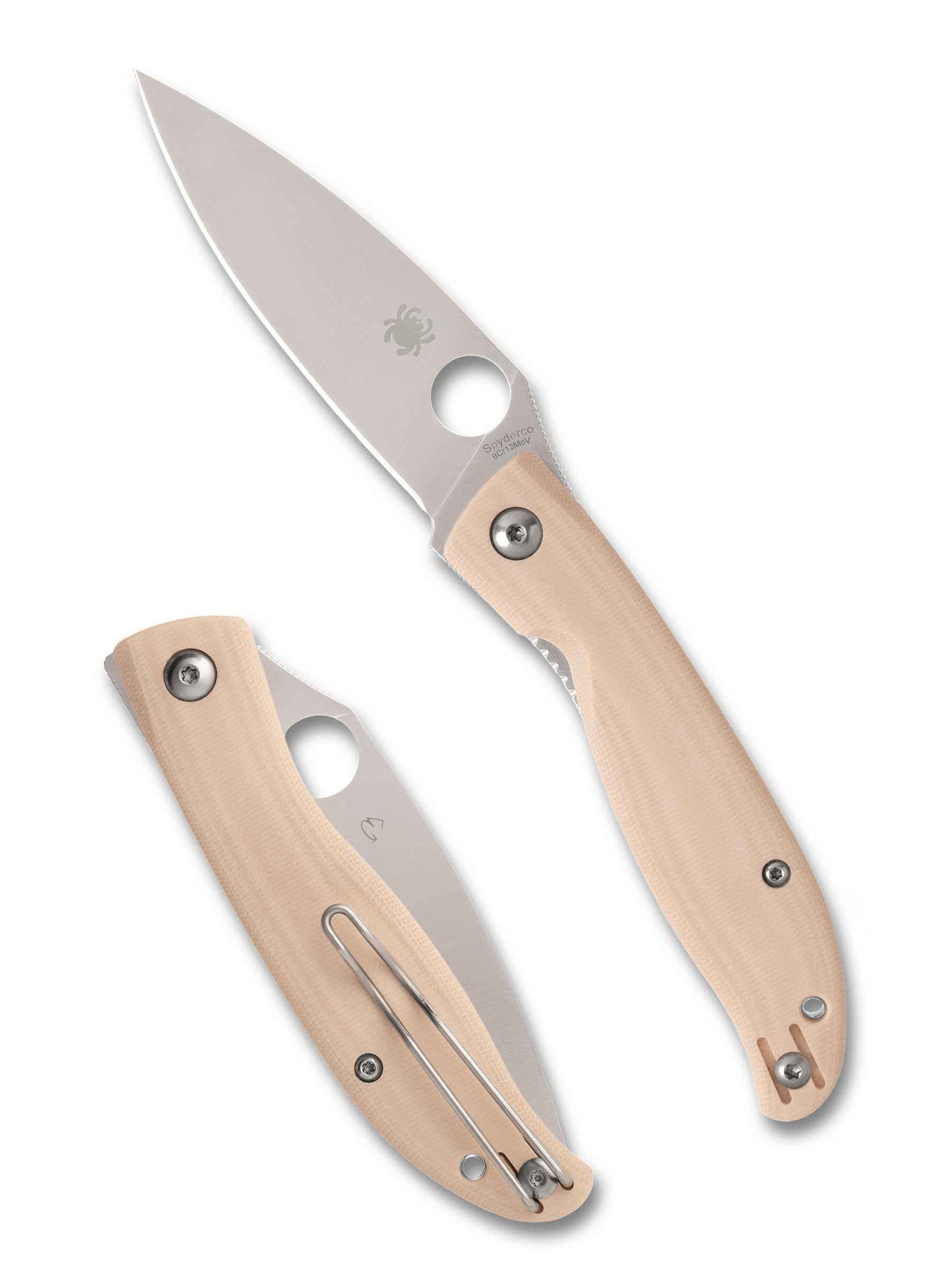 Spyderco Mantra 4 C274GWP open position showing satin 8Cr13MoV PlainEdge blade