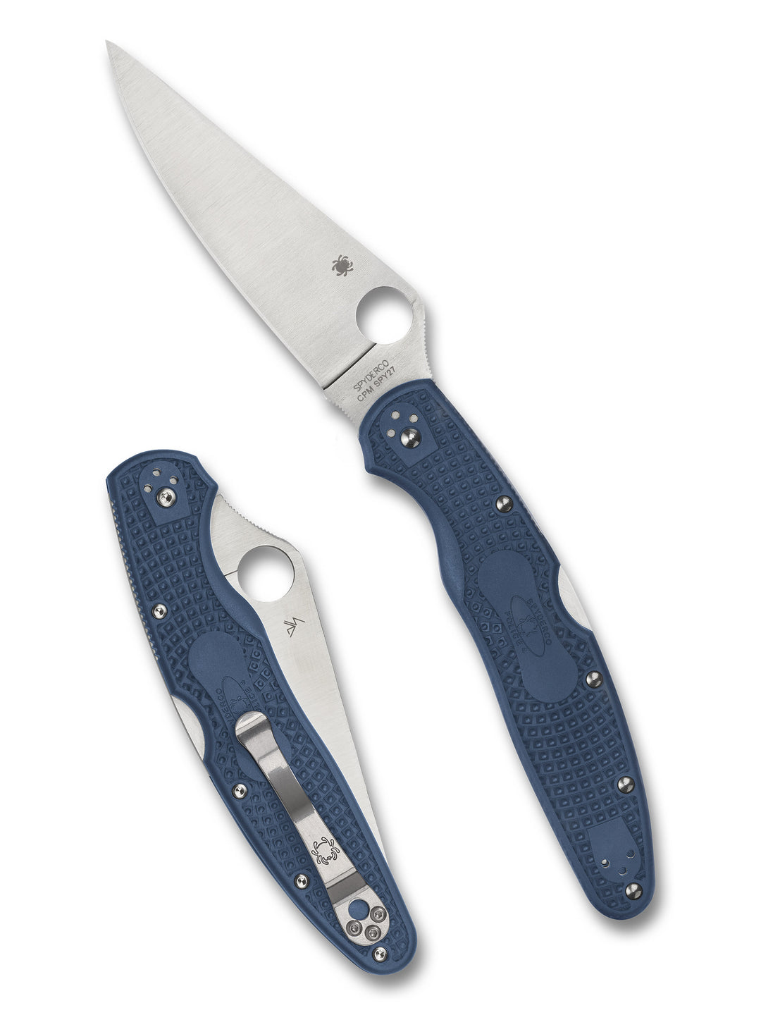 Spyderco Police 4 Lightweight 4.38" CPM SPY27 Blade Cobalt Blue FRN Back Lock Folding Knife