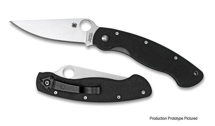 Spyderco Military G10 Handles C36GPE Folding Knife - Plain Edge