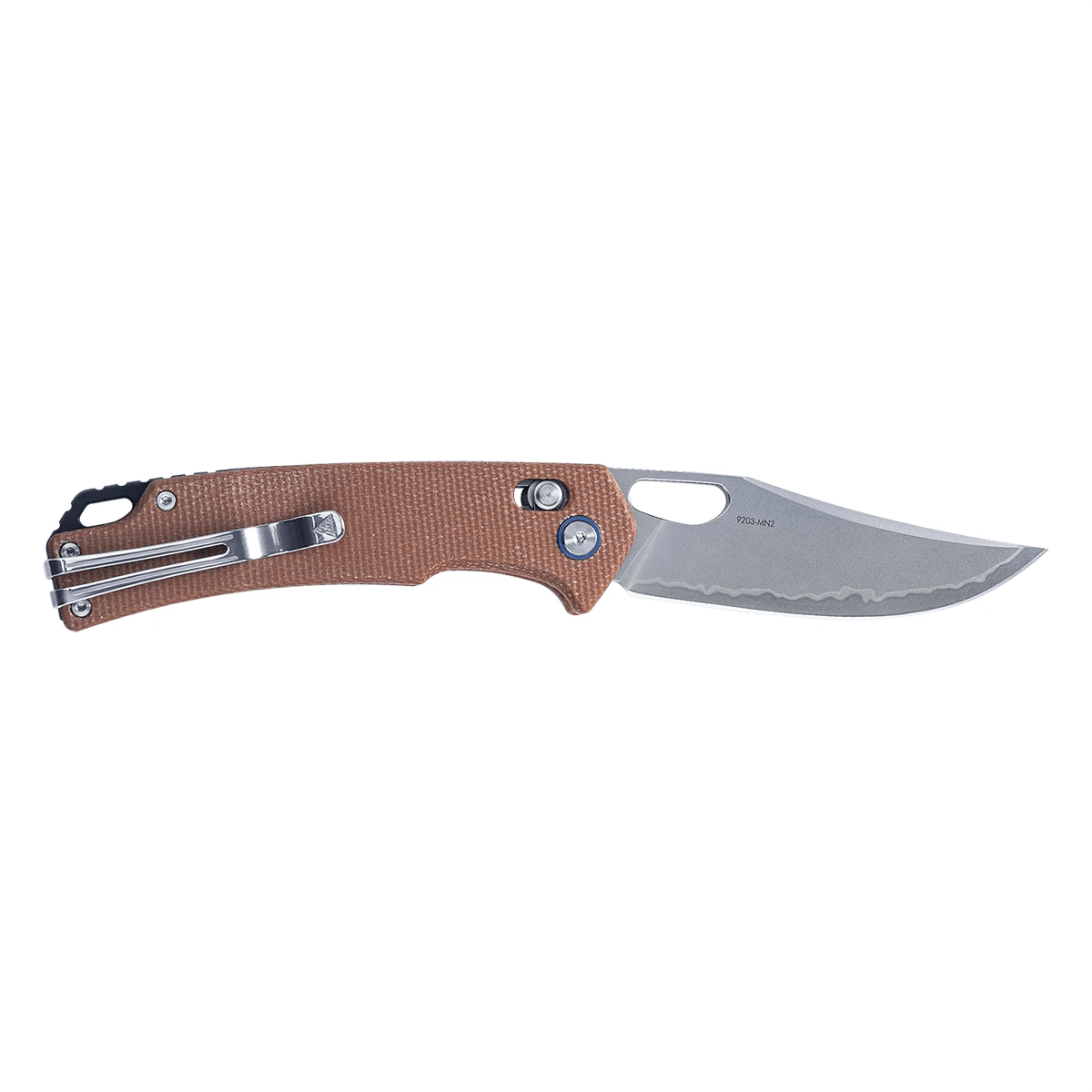 SRM Retriever 9203-MN2 Folding Knife – 3.54" Laminated 140Cr Clip Point, Micarta Handle