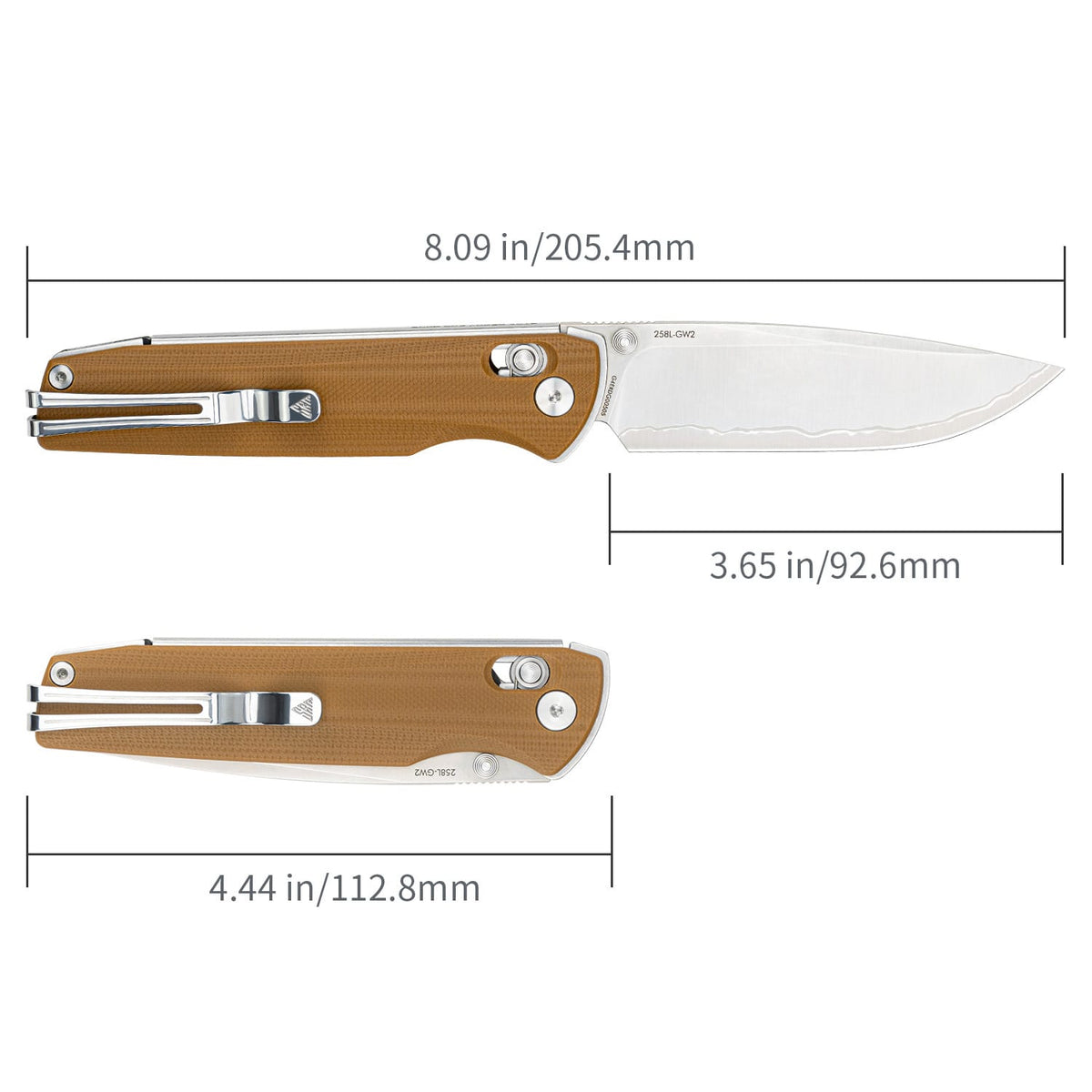 SRM Terrier 3.65" Laminated 140Cr Crossbar Lock Folding Knife – G10 Handle (258L-GW2)