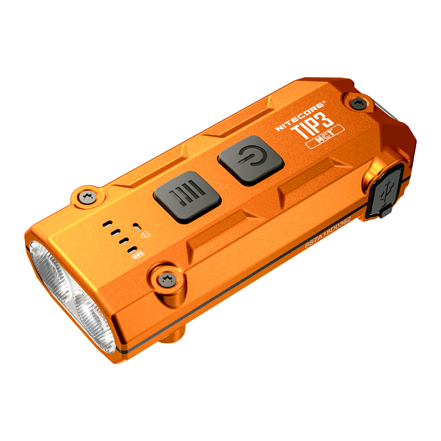 Nitecore TIP3 orange USB-C rechargeable keychain flashlight