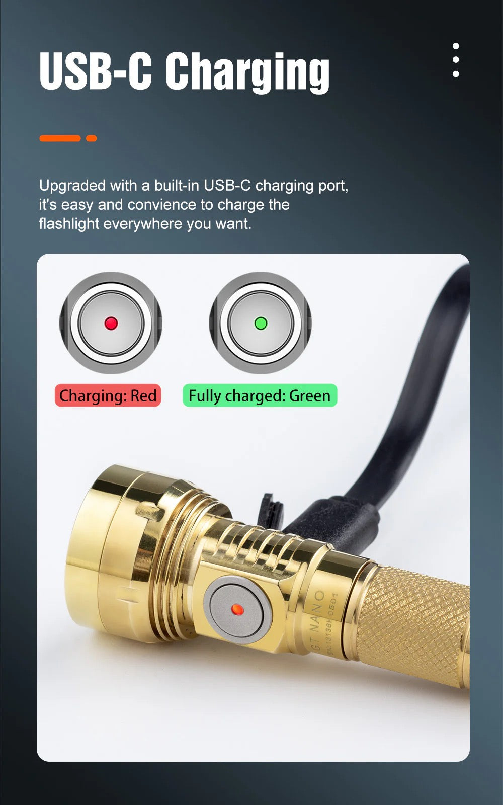 Lumintop GT Nano 3.0 Brass – 700 Lumen USB‑C Rechargeable Mini EDC Flashlight