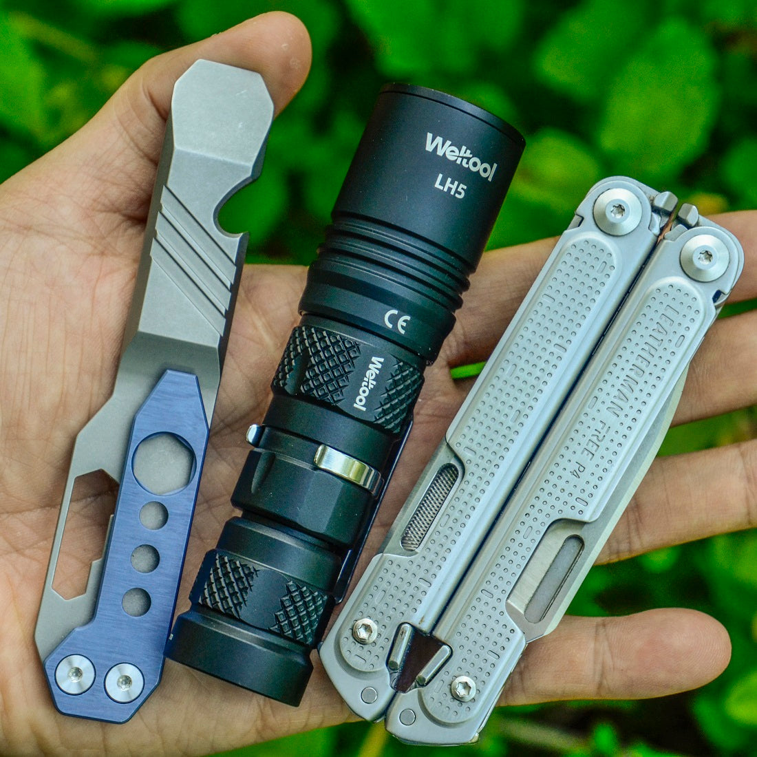 Weltool T13G compact EDC flashlight size comparison