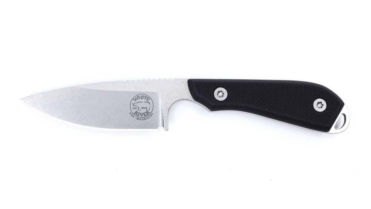 White River M1 Pro Fixed Blade Knife – 3in Magnacut, Black Textured G10 Handles
