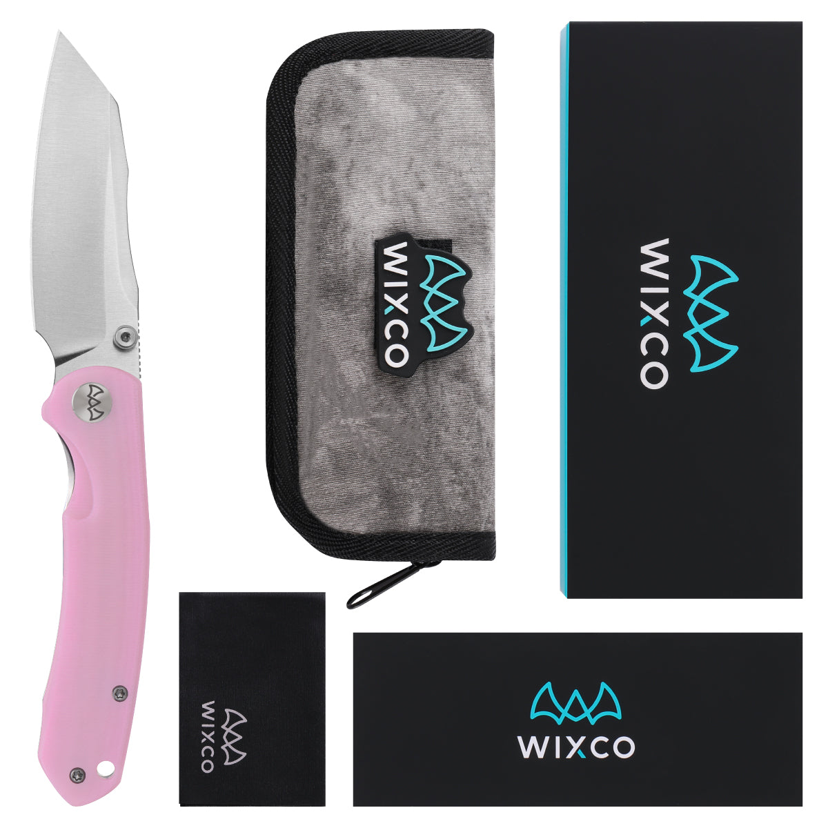 Wixco Axor WX15-E – 3.35" 14C28N Modified Sheepfoot Pink G10 Liner Lock Knife
