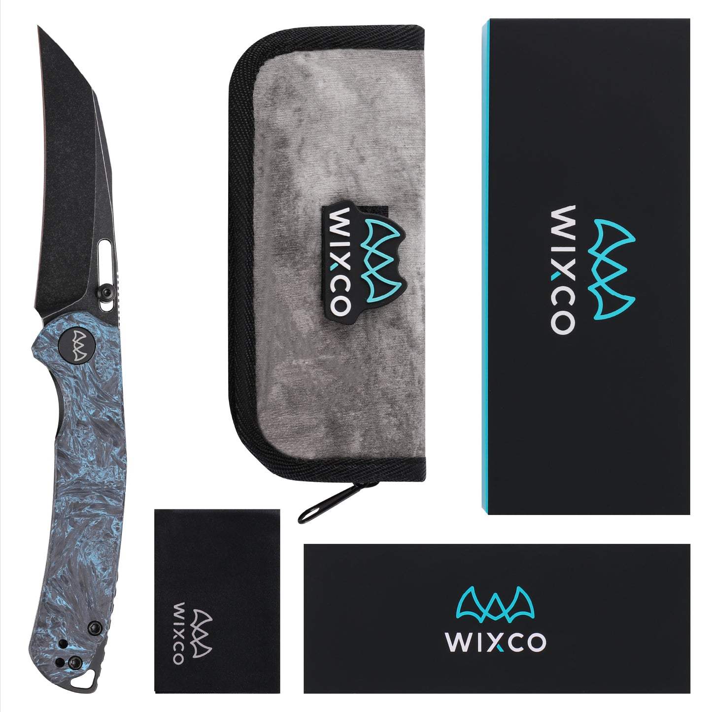 Wixco Wortex WX16-C – 3.1" 14C28N Liner Lock Sky Blue Carbon Fiber Knife