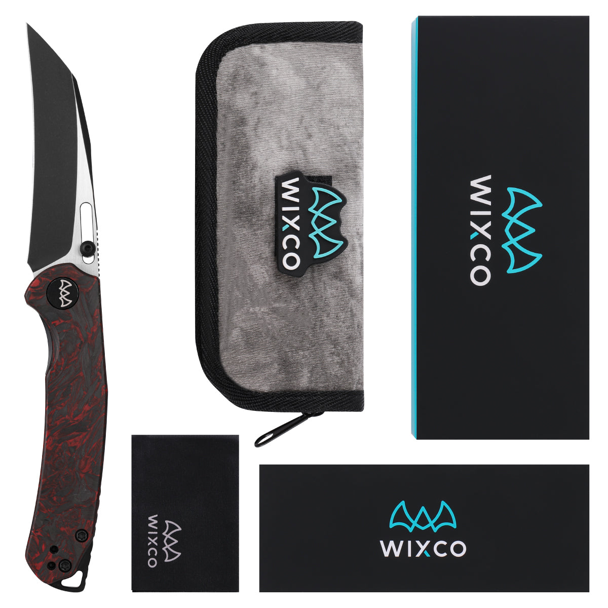 Wixco Wortex WX16-E – 3.1" 14C28N Liner Lock Red Carbon Fiber Knife