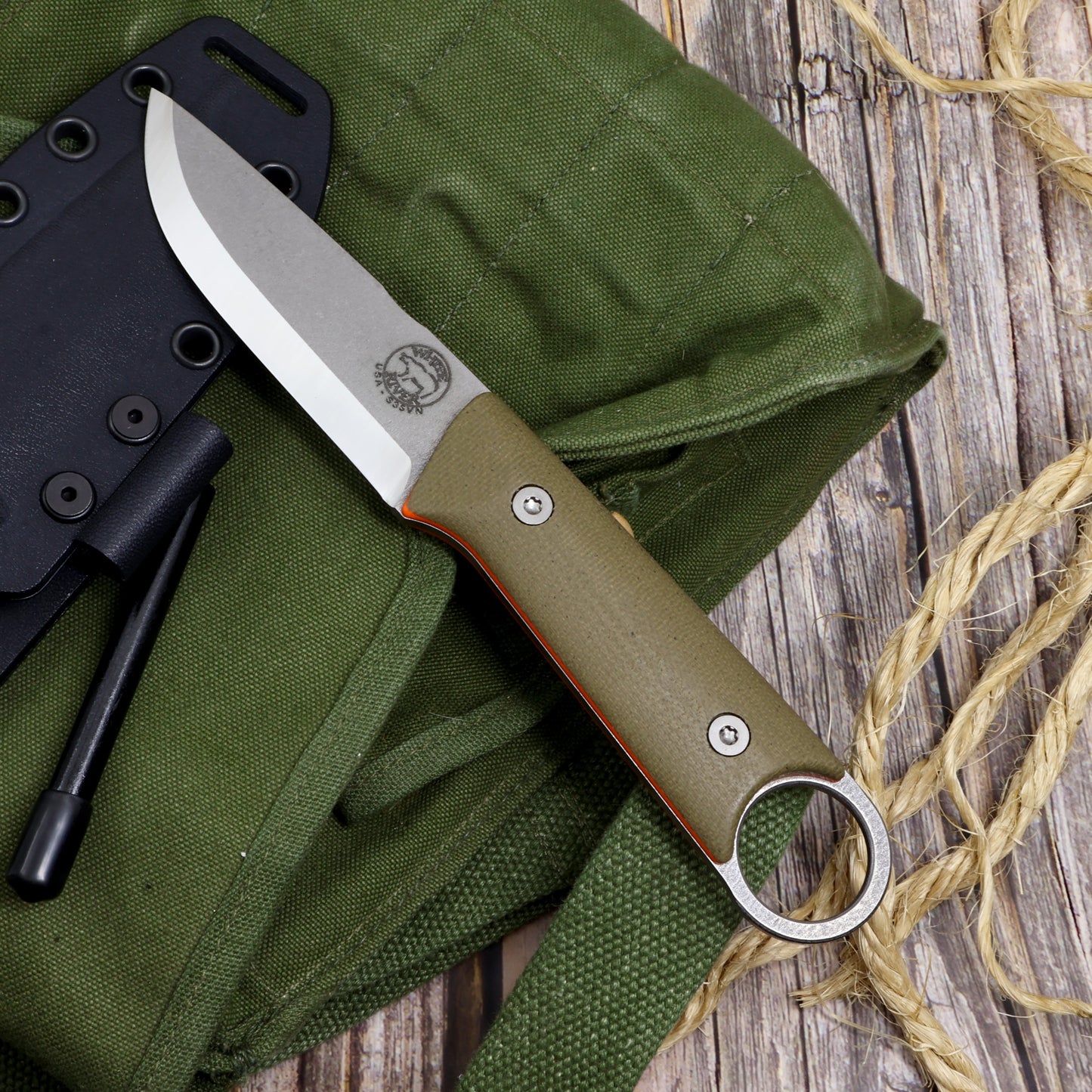White River FC-PKO Firecraft Puukko angled profile view – CPM S35VN scandi grind blade