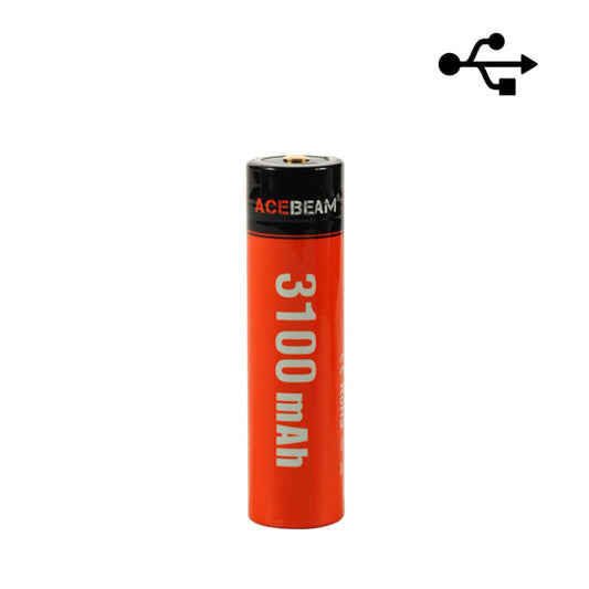 Acebeam 18650 Micro-USB Rechargeable 3100mAh 10a Battery