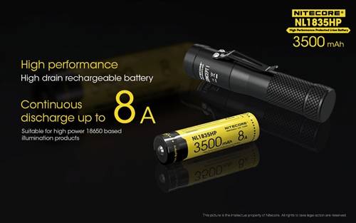Nitecore 1835HP 3500MAH High Performance Li-Ion 18650 Battery