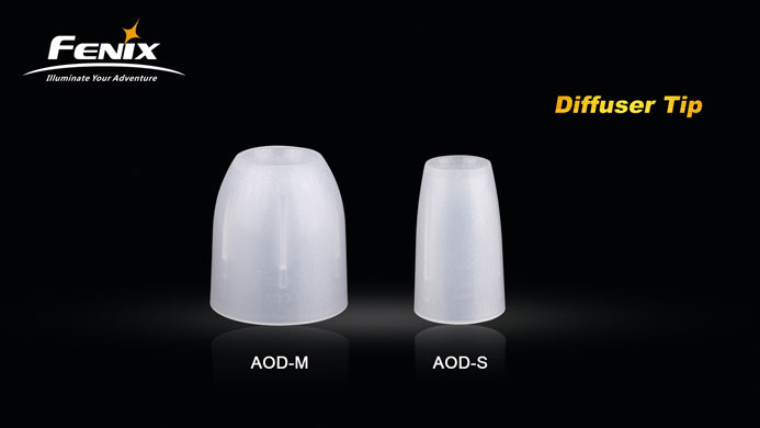 FENIX AOD-S White Diffuser Tip FOR E20, E21, E25, E35, P1D, P2D, P3D, PD10, PD20, PD30, PD31, PD22, PD32, L1, L1+, L1P, L2P, L1S, L2S, L1T, L2T, L1D, L2D, LD10, LD20, LD1, LD22, LD25