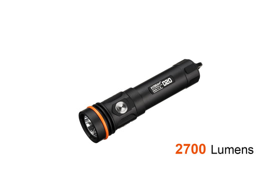 Acebeam D20 2700 Lumen Waterproof Dive Light 1 * 21700 USB-C Rechargeable Battery Pre-Installed