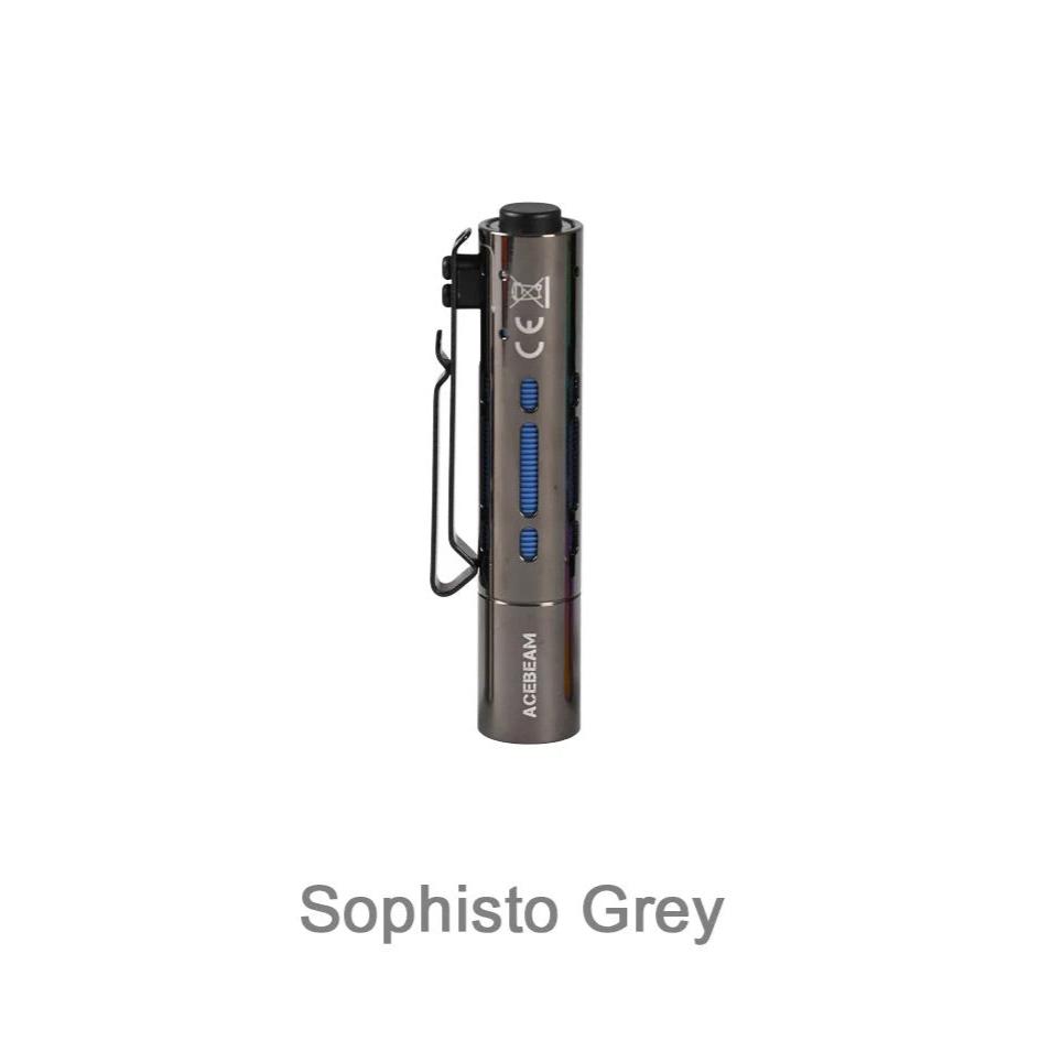 Acebeam Rider RX 650 Lumen EDC Flashlight 1 x 14500 USB-C Rechargeable Battery Stainless Steel - Sophisto Grey