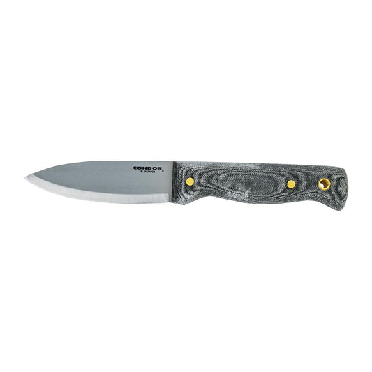 Condor Bushlore Full Tang Fixed Blade Knife w/ Leather Sheath 4.3in 1075 Steel Blade Micarta Handles