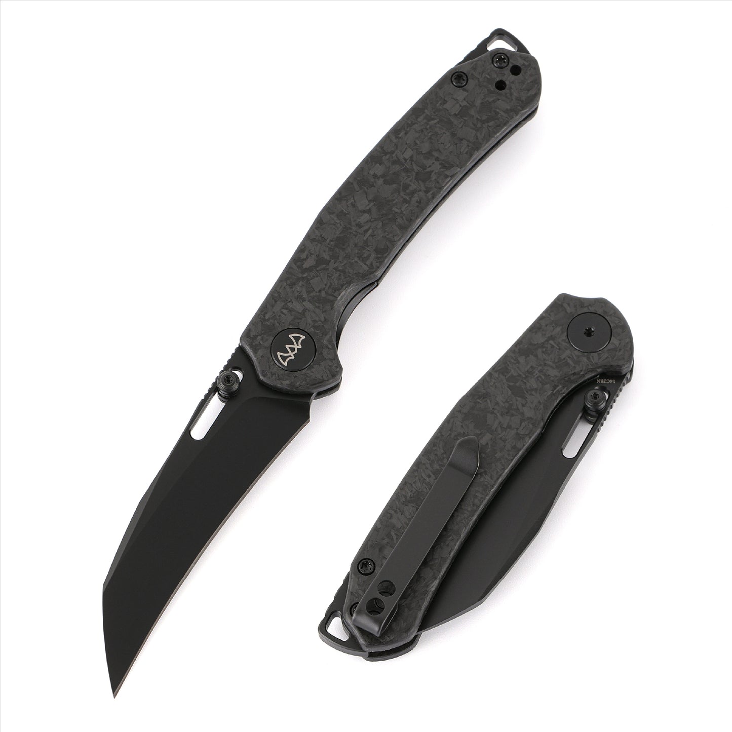 Wixco Wortex WX16-B â€“ 3.1" 14C28N Liner Lock Black Carbon Fiber Knife